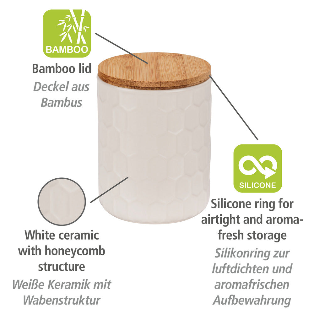 Oppbevaringsboks keramikk med bambuslokk 0,4 L Maya - Wenko bakside
