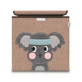 Oppbevaringsboks med lokk koala brun 33x33x33 cm foran