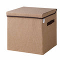 Oppbevaringsboks med lokk brun 33x33x33 cm - Lifeney forfra