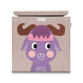 Oppbevaringsboks med lokk okse brun 33x33x33 cm forfra