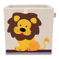 Oppbevaringsboks løvemotiv beige 33x33x33 cm forfra