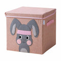 Oppbevaringsboks med lokk, kanin, rosa 33x33x33 cm - Lifeney forfra