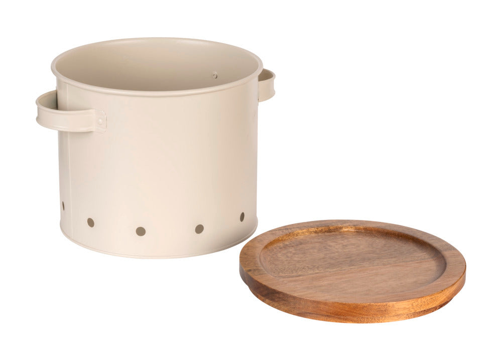 Oppbevaringsboks metall 3,8 L Aria beige forfra