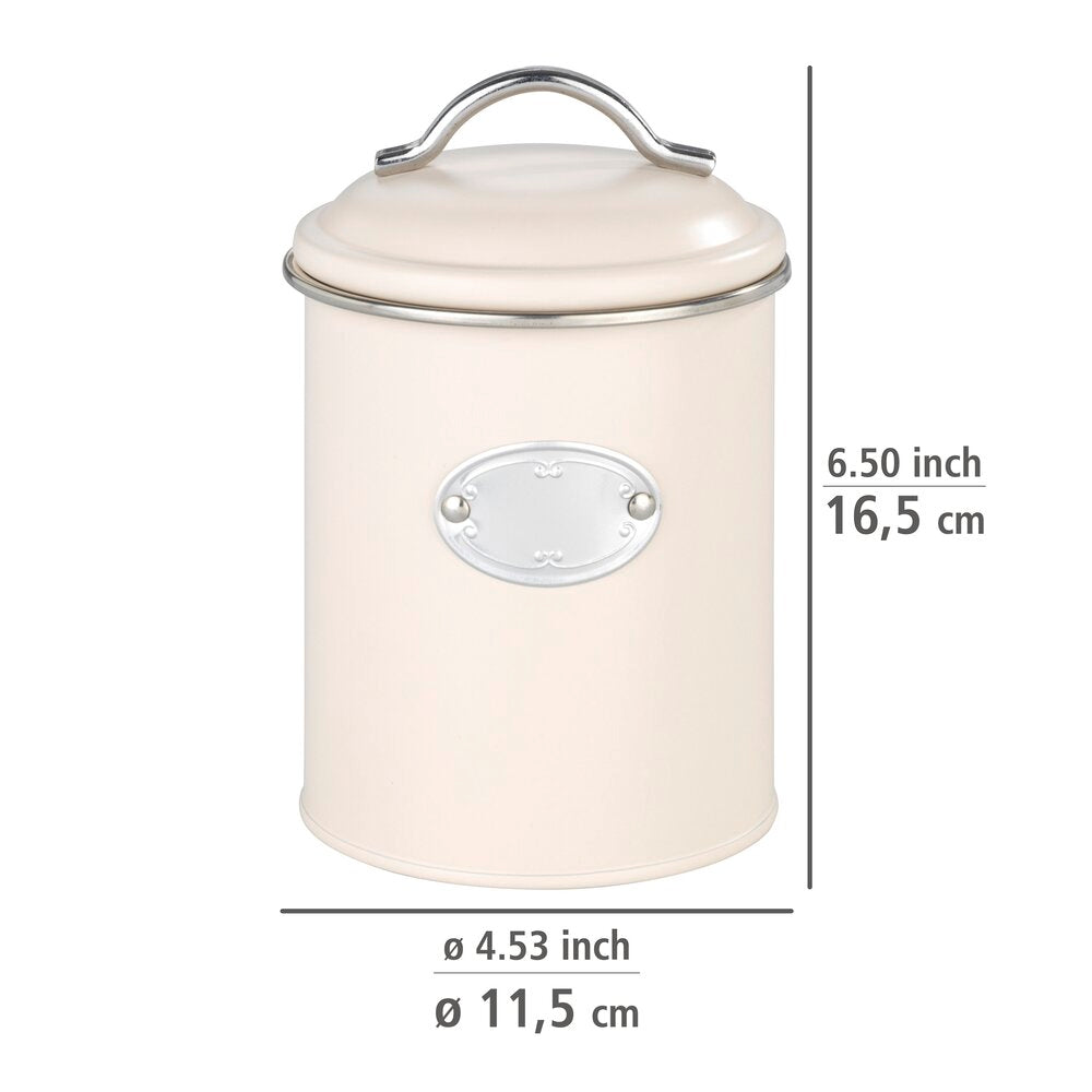 Oppbevaringsboks Nero beige 1,0 L metall lokk detalj
