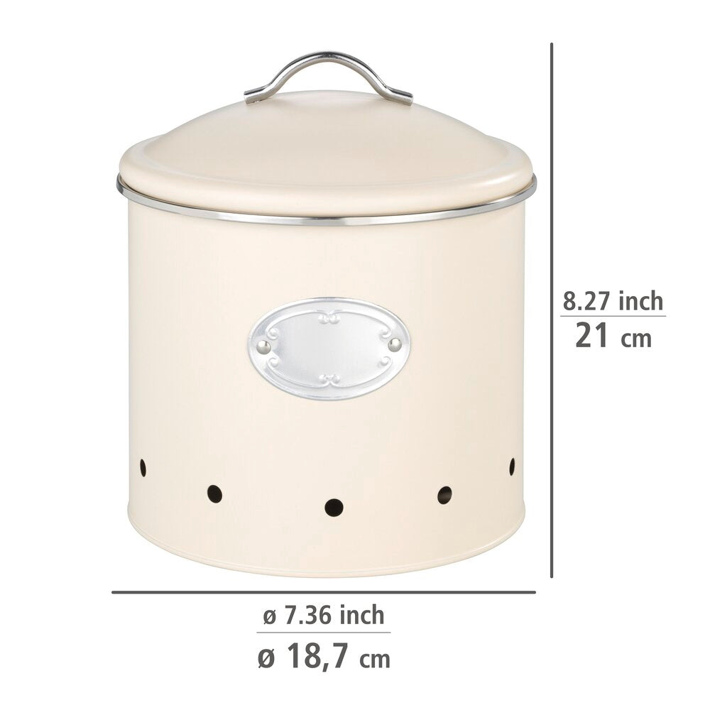 Detalj av Oppbevaringsboks Nero beige med hull 4 L metall