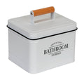 Oppbevaringsboks bad med lokk Pali hvit metall - WENKO forfra