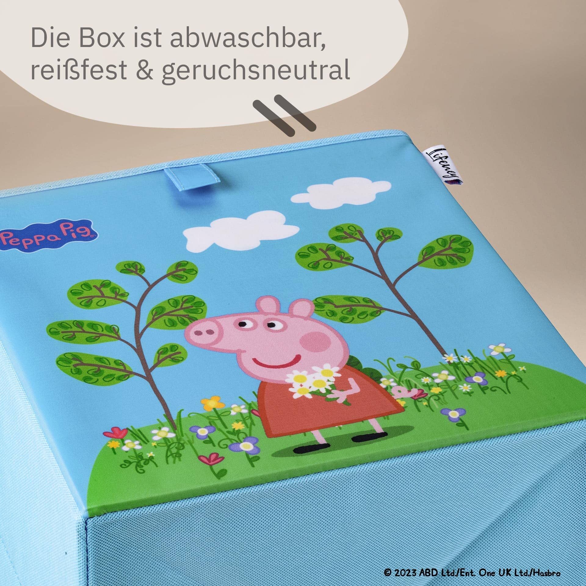 Oppbevaringsboks Peppa Pig blomstereng 30x30x30 cm - Lifeney