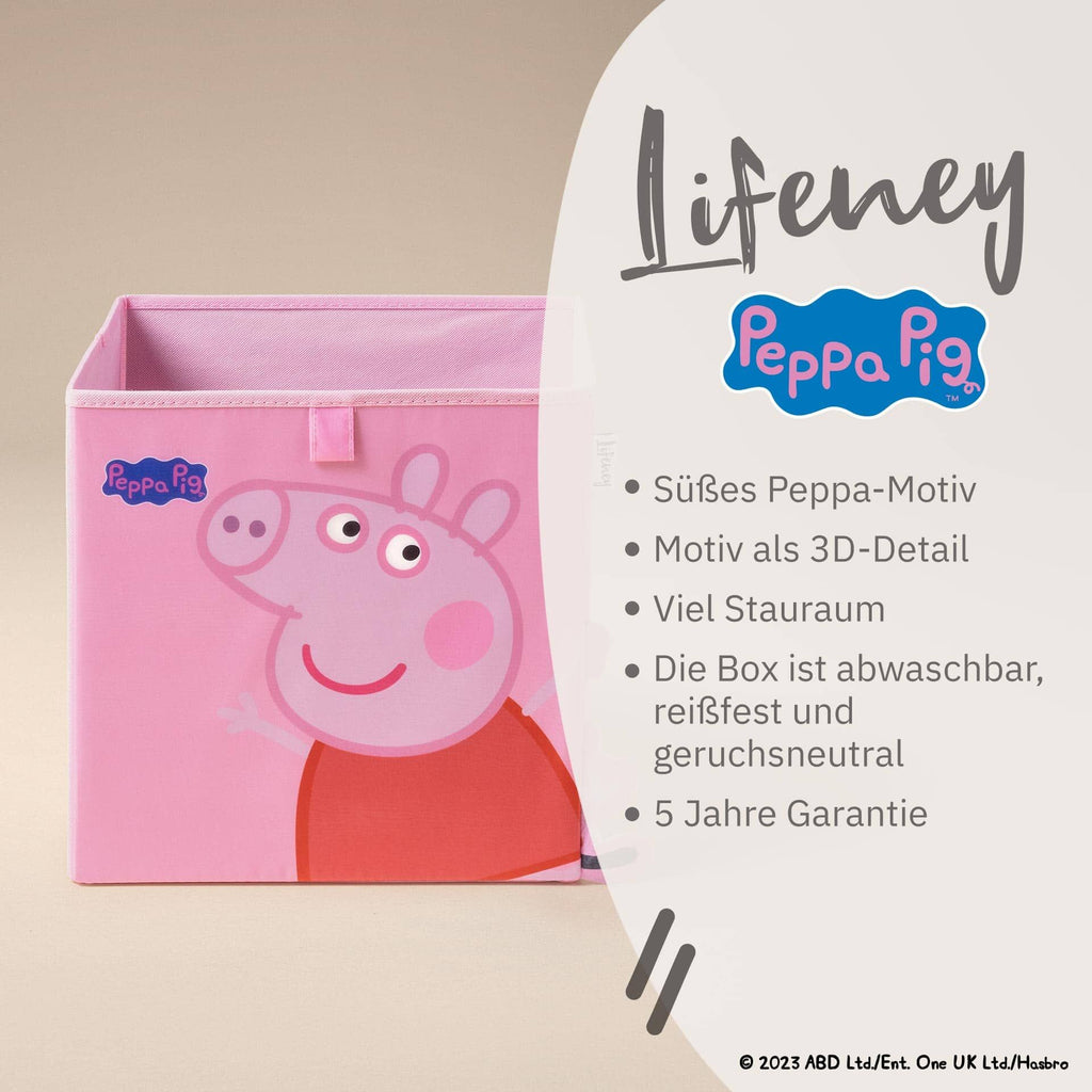 Nærbilde av tanzende Peppa på oppbevaringsboks