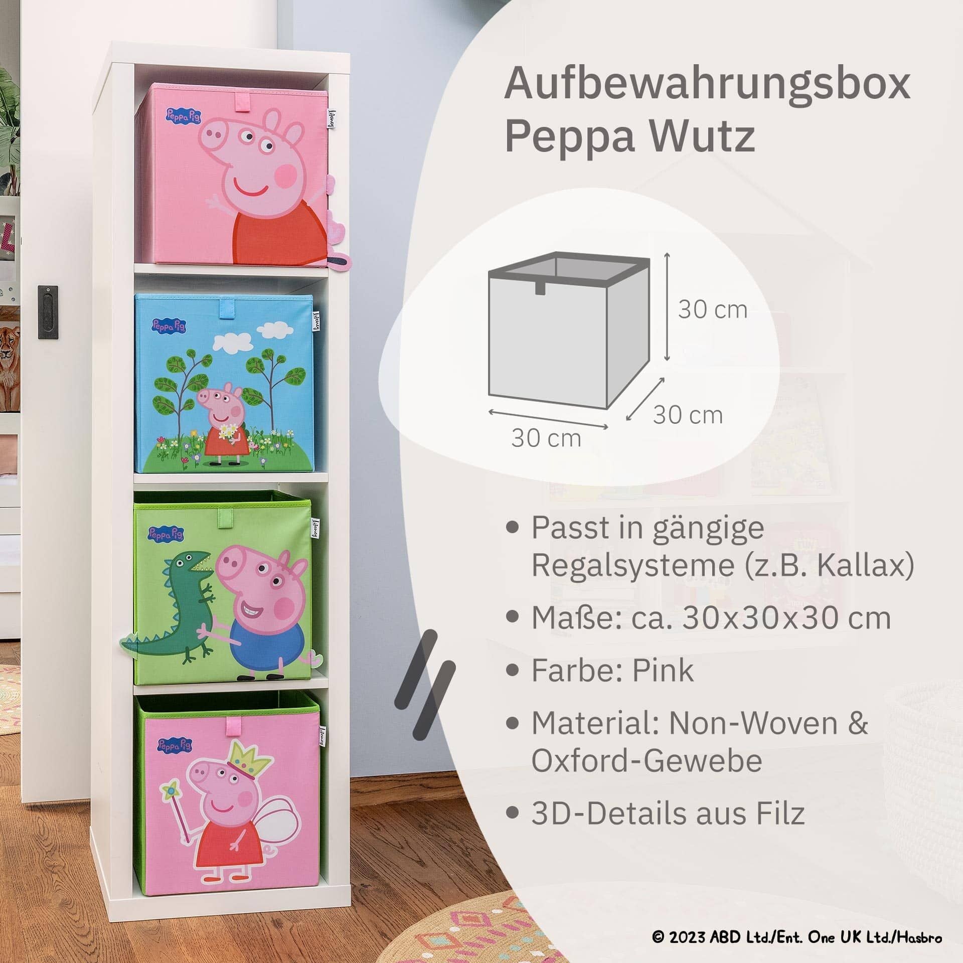 Oppbevaringsboks Peppa Pig dansende sideprofil