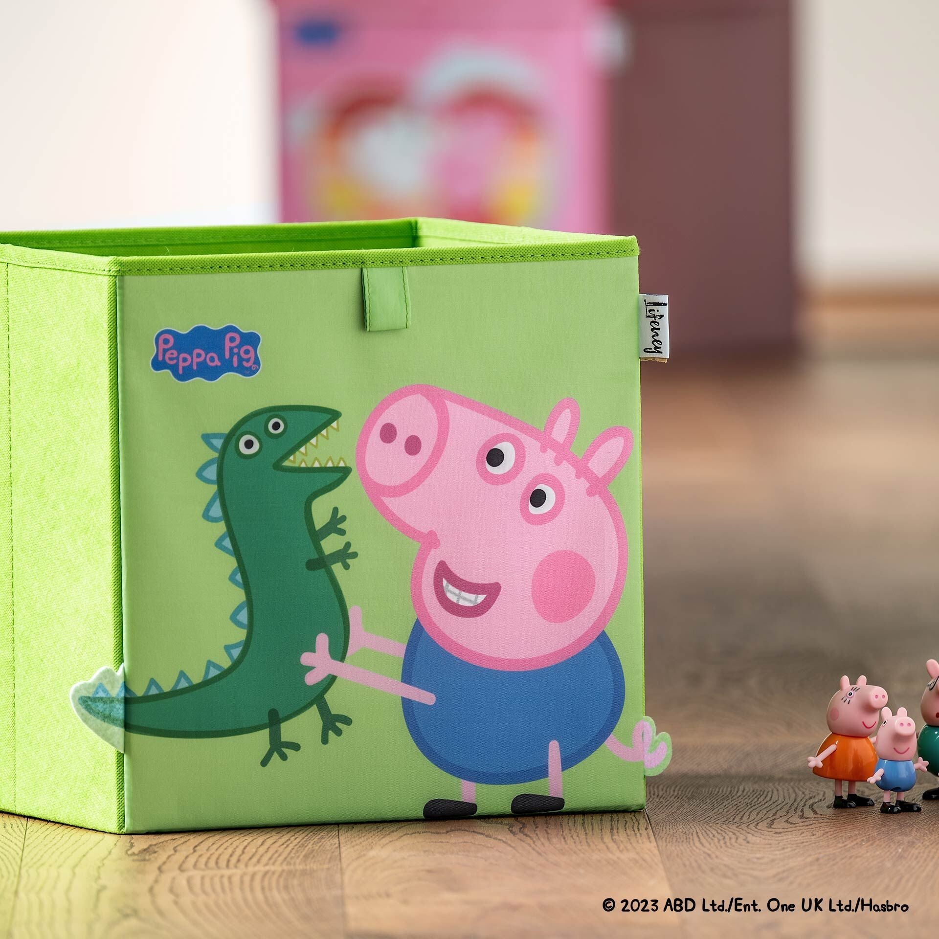 Oppbevaringsboks Peppa Pig George og Dino bakside