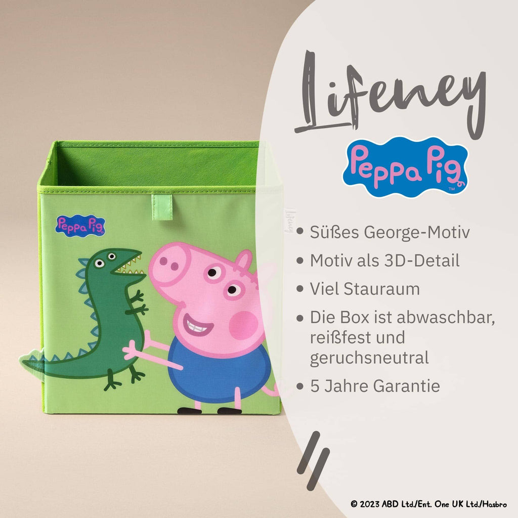 Oppbevaringsboks Peppa Pig George og Dino nærbilde av materiale