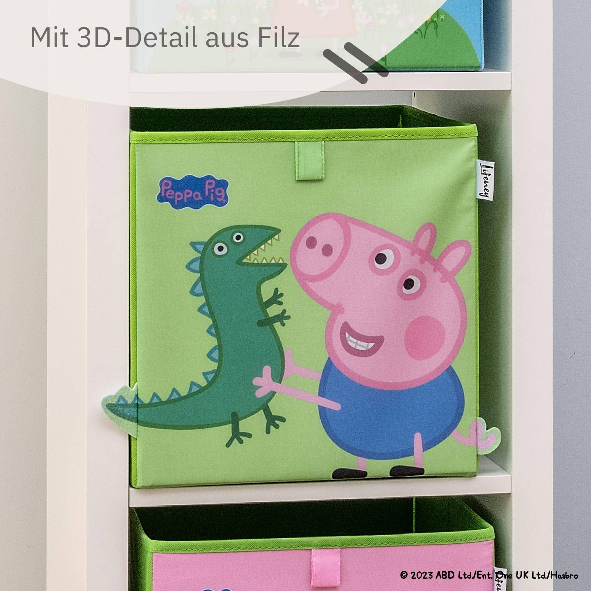 Oppbevaringsboks Peppa Pig George og Dino logo og merke