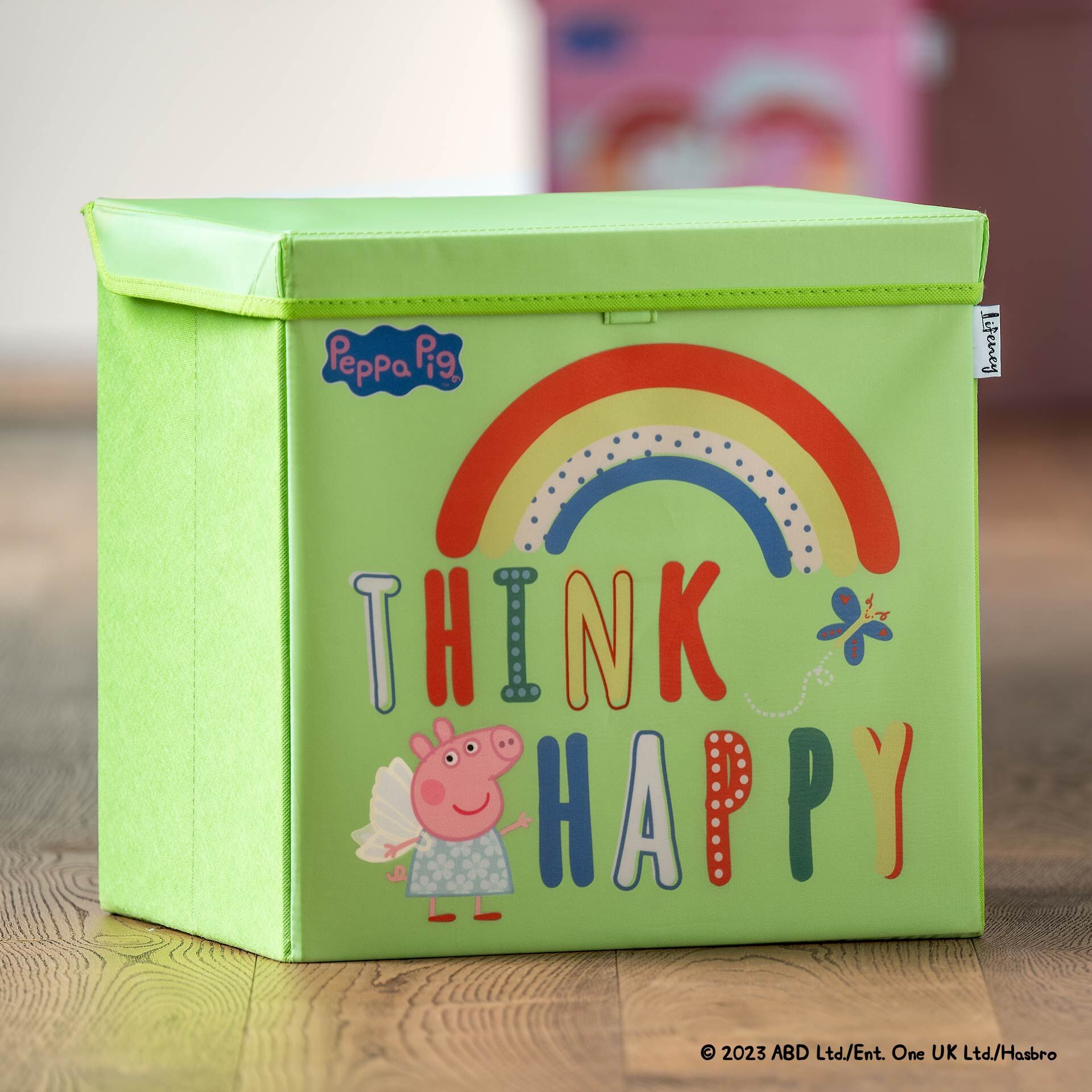 Bakside av Oppbevaringsboks Peppa Pig Happy med lokk