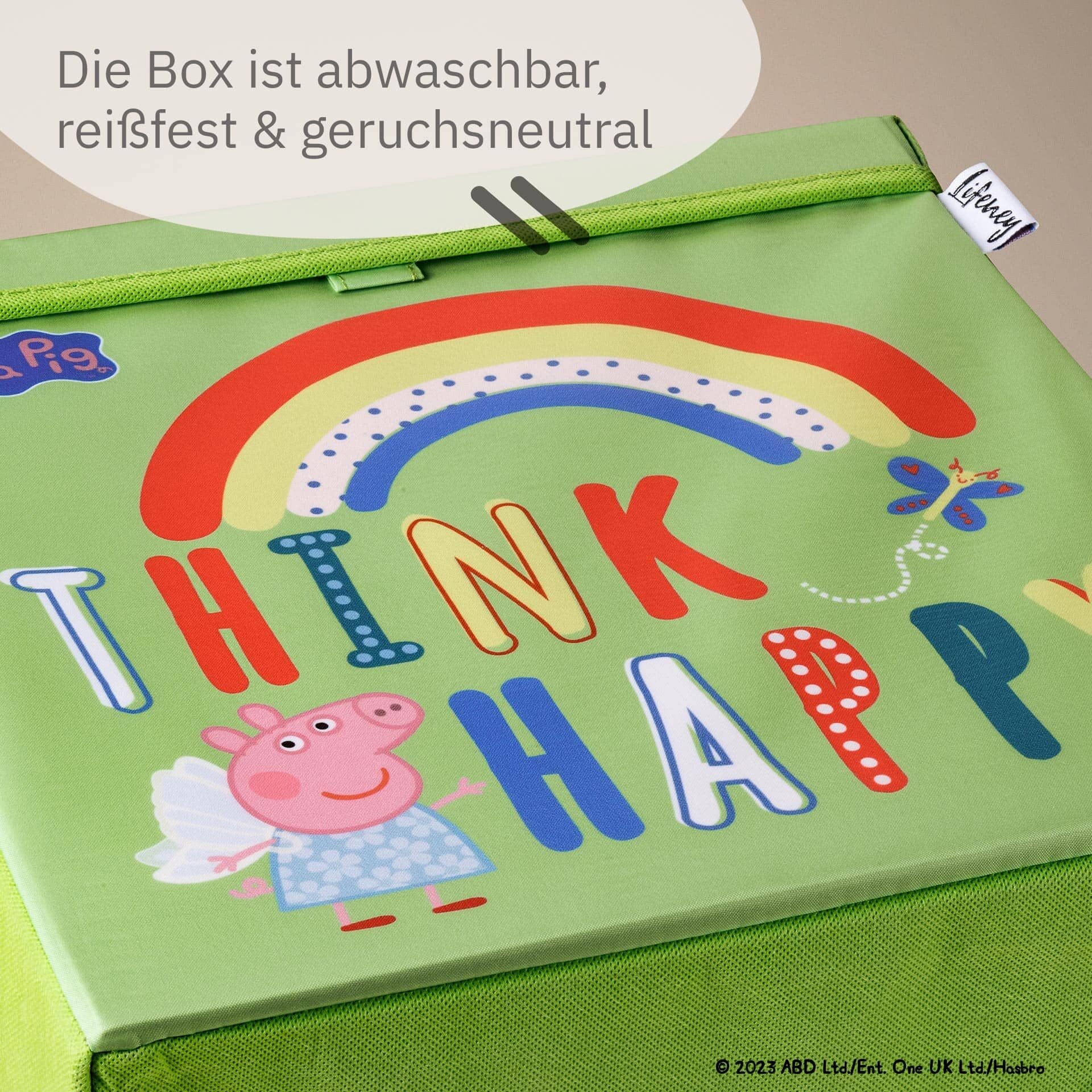 Lokket til Oppbevaringsboks Peppa Pig Happy i fokus