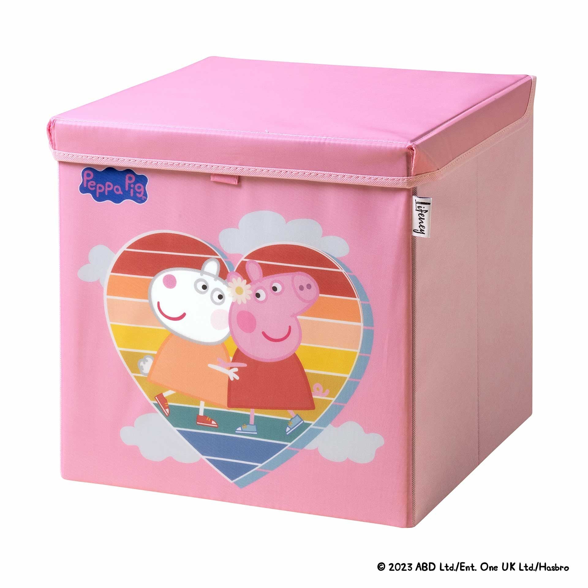 Oppbevaringsboks Peppa Pig vennskap med lokk forfra