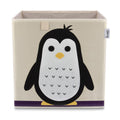 Oppbevaringsboks pingvin beige 33x33x33 cm forfra