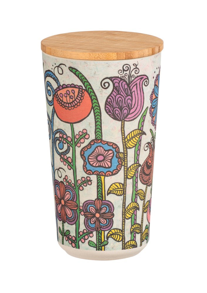 Oppbevaringsboks PLA med bambuslokk 0,95 L Flowers - Wenko forfra
