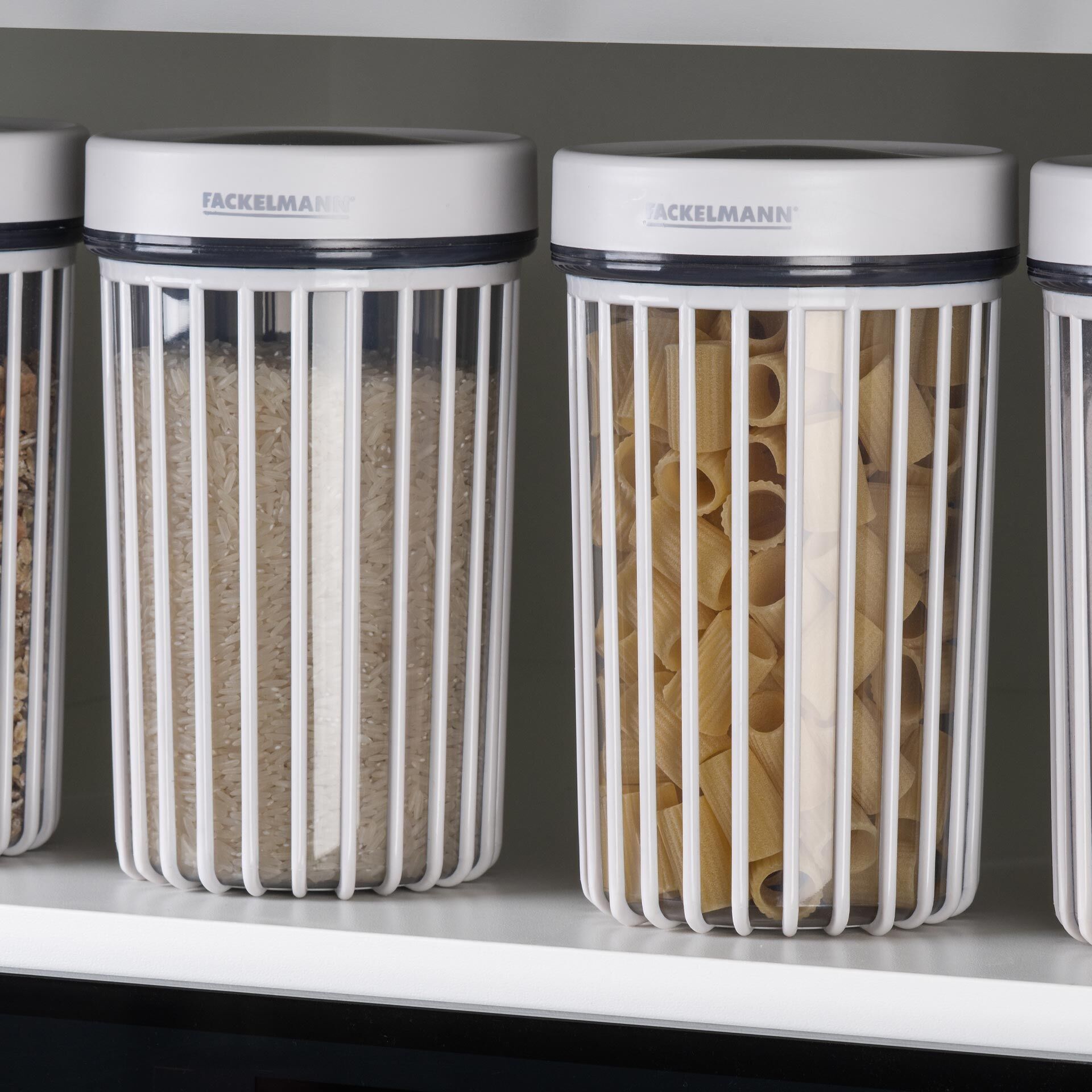 Oppbevaringsboks plast 1,1 L lys beige med lokk bakside