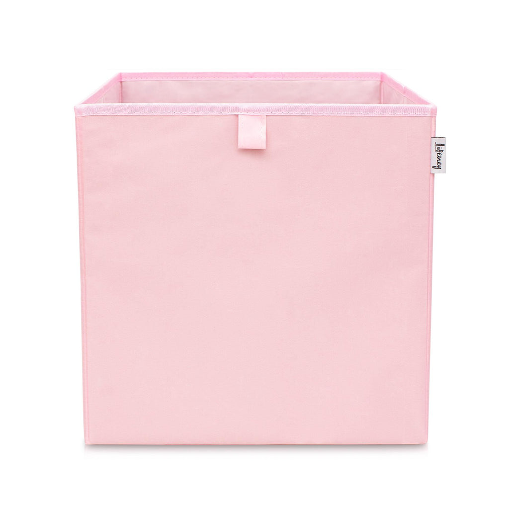 Oppbevaringsboks rosa 33x33x33 cm polyester Lifeney forfra