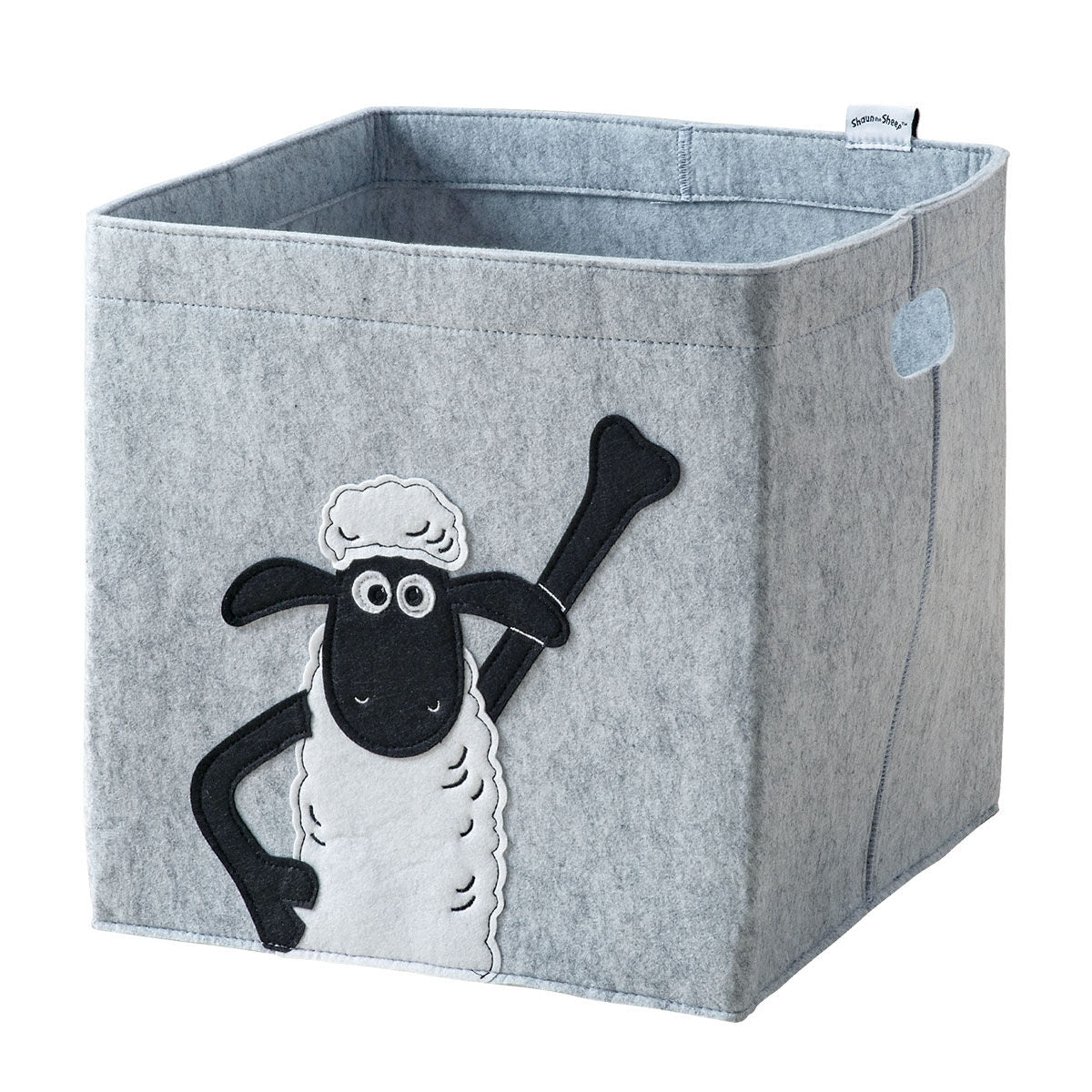 Oppbevaringsboks Shaun filt 30x30x30 cm polyester sett forfra