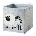 Oppbevaringsboks Shaun med venn filt 33x33x33 cm forfra