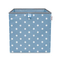 Oppbevaringsboks stjerner blå 33x33x33 cm polyester forfra