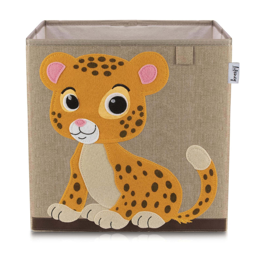 Oppbevaringsboks tiger brun 33x33x33 cm - Lifeney forfra