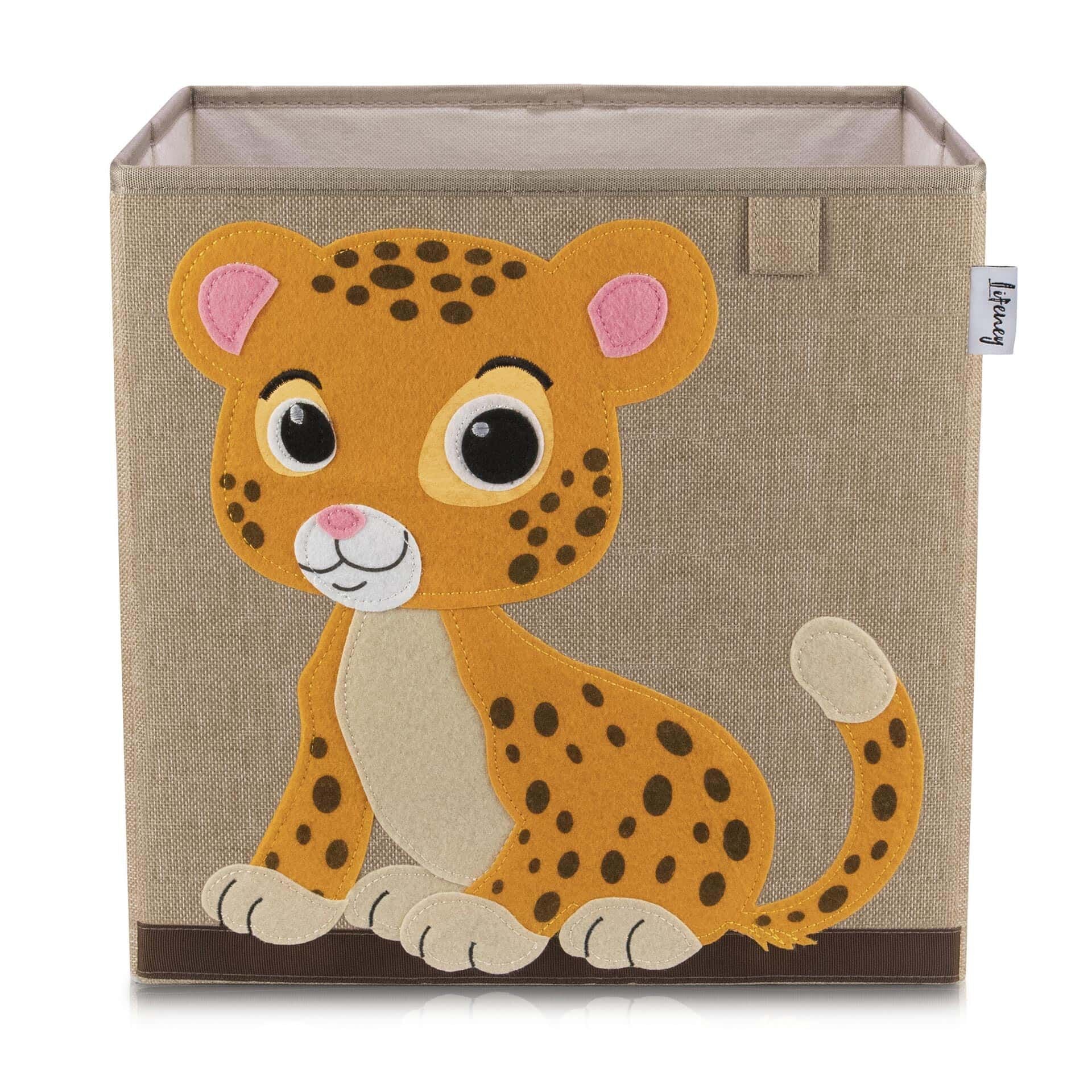 Oppbevaringsboks tiger brun 33x33x33 cm - Lifeney forfra
