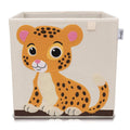 Oppbevaringsboks tigermotiv beige 33x33x33 cm forside