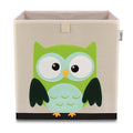 Oppbevaringsboks ugle beige 33x33x33 cm forfra