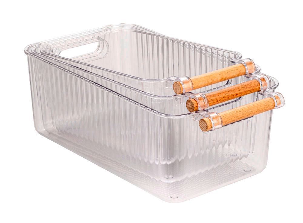 Detalj av Oppbevaringsbokser bad transparent plast 3-delt sett - Wenko