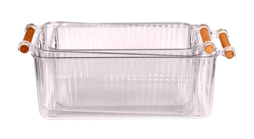 Montert Oppbevaringsbokser bad transparent plast 3-delt sett - Wenko