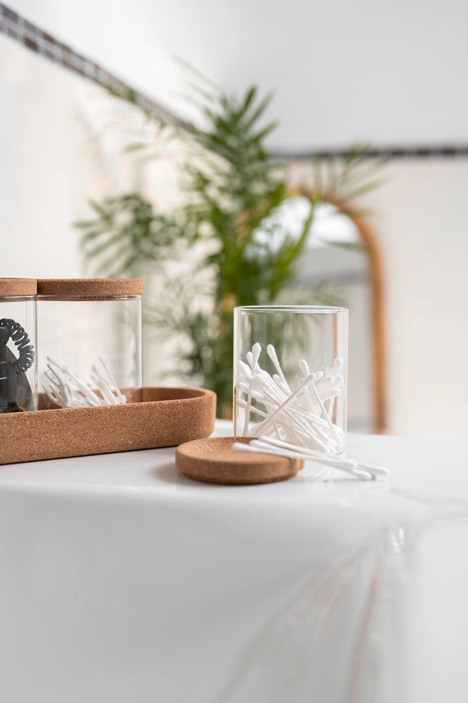 Oppbevaringsbokser glass med korklokk 3-delt sett Apiro Wenko stablet