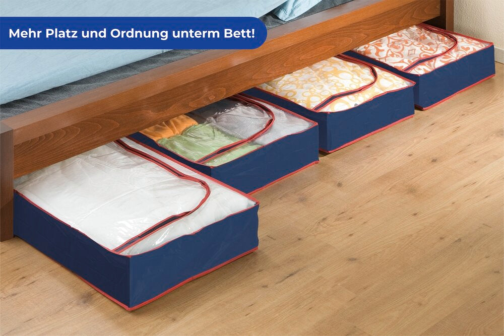Oppbevaringsbokser under seng blå-rød 4-delt sett - WENKO detalj av materialet