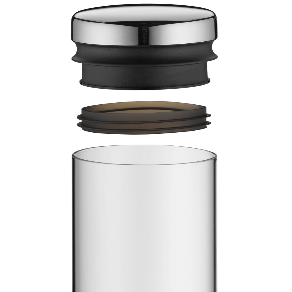 Baksiden av Oppbevaringsglass 1,5 L glass med silikontetting WMF
