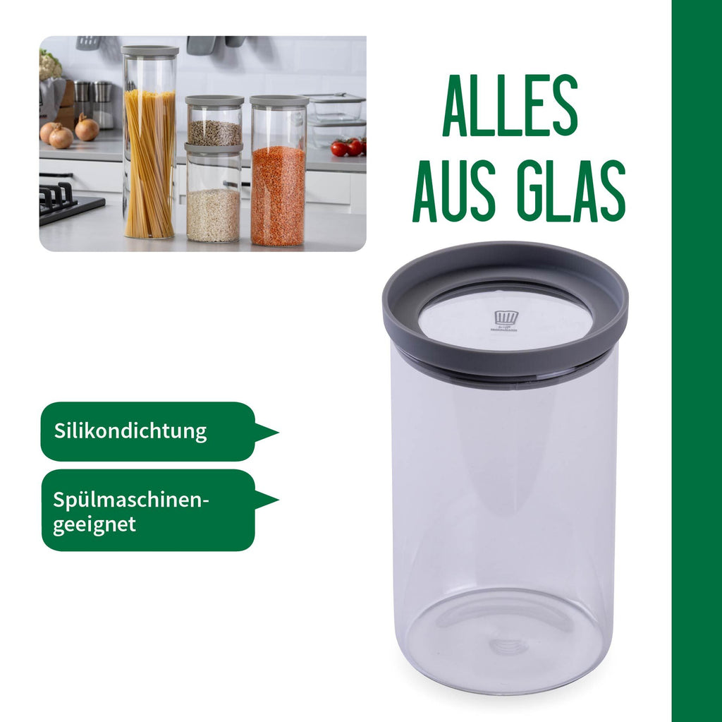 Nærbilde av glasslokk på Oppbevaringsglass med glasslokk 1 L - Chefkoch trifft Fackelmann