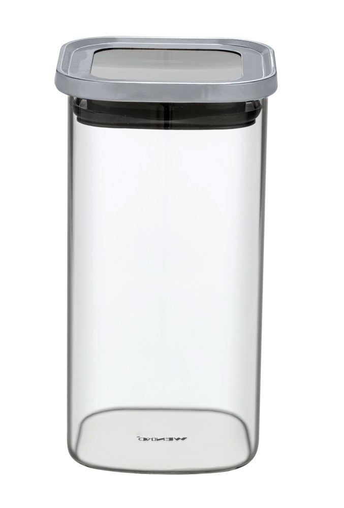 Oppbevaringsglass med lokk 1,4 L glass med silikontetning bakside