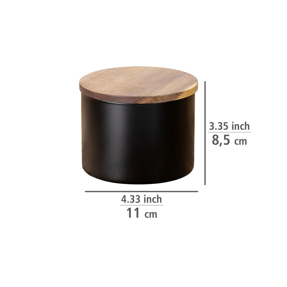 Nærbilde av lokk på Oppbevaringsglass borosilikat Mio svart 0,5 L