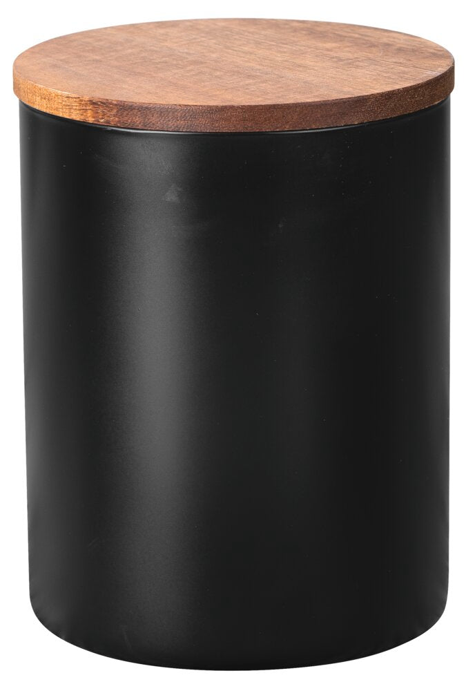Oppbevaringsglass borosilikat Mio svart 1,0 L forfra