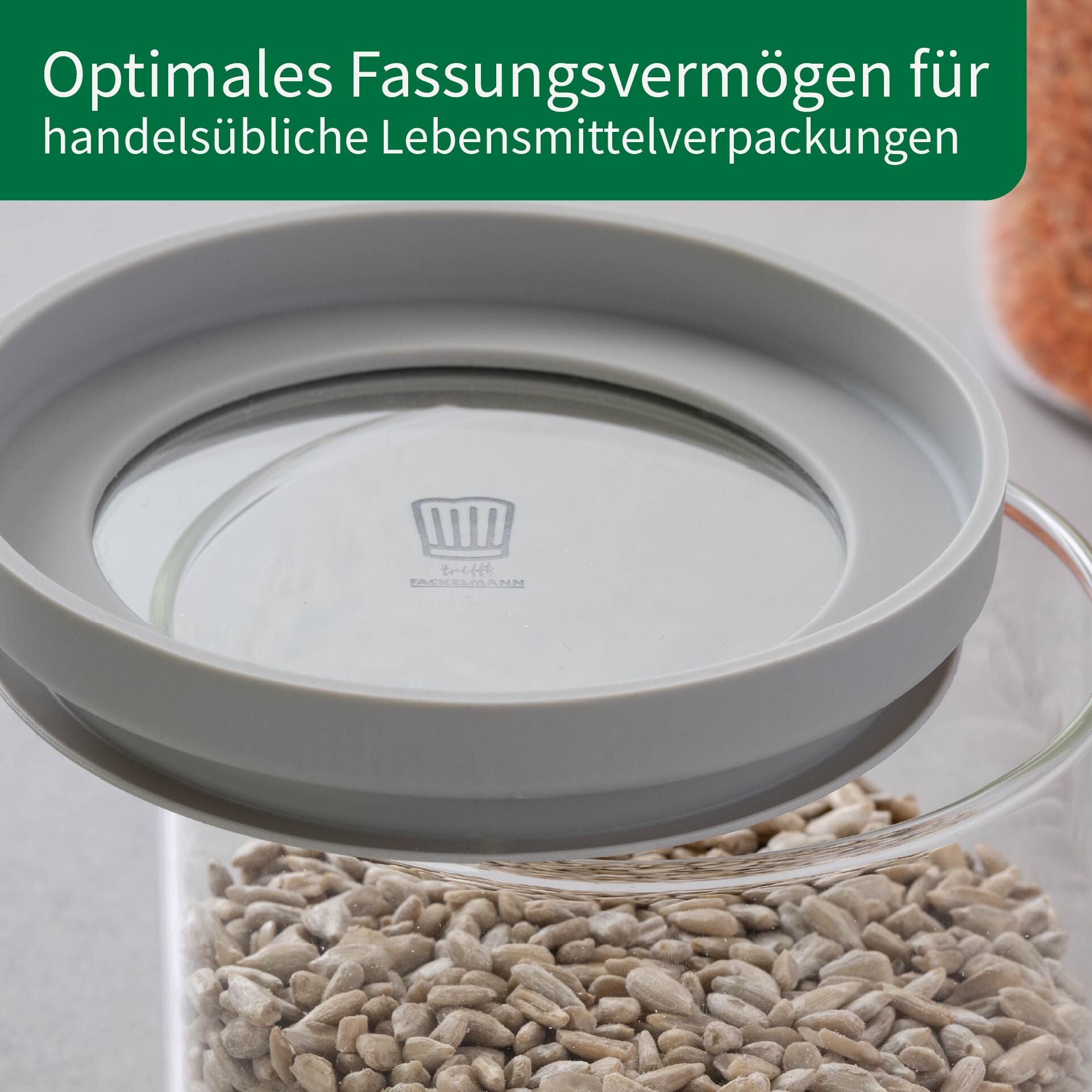 Oppbevaringsglass med glasslokk 1,5 L på kjøkkenbenk