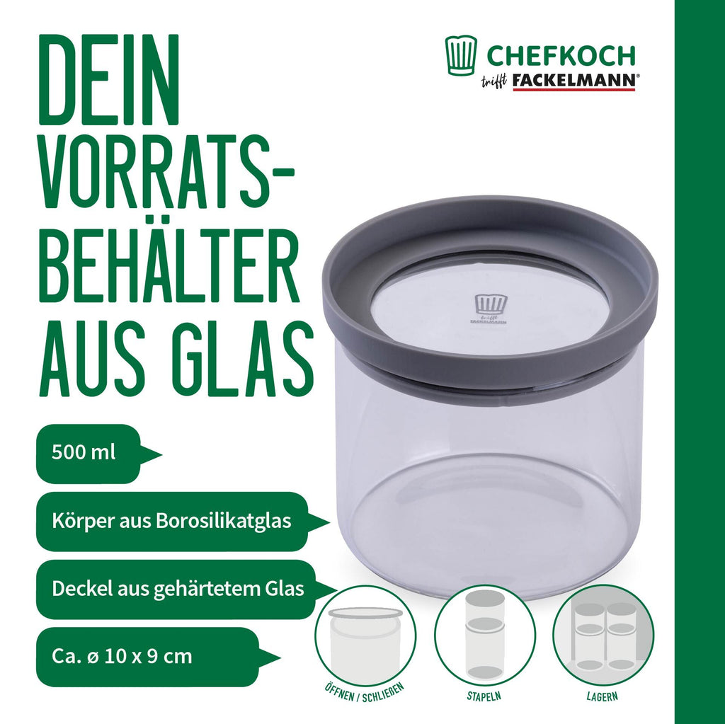 Detalj av lokk på Oppbevaringsglass med glasslokk 500 ml - Chefkoch trifft Fackelmann