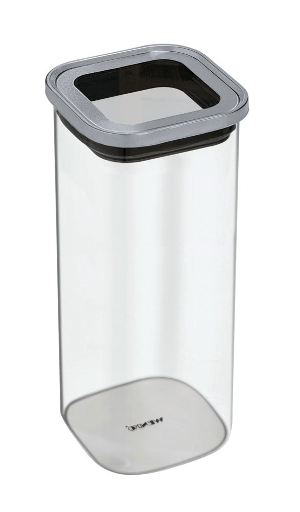 Oppbevaringsglass med lokk 1,8 L glass med silikontetning forfra