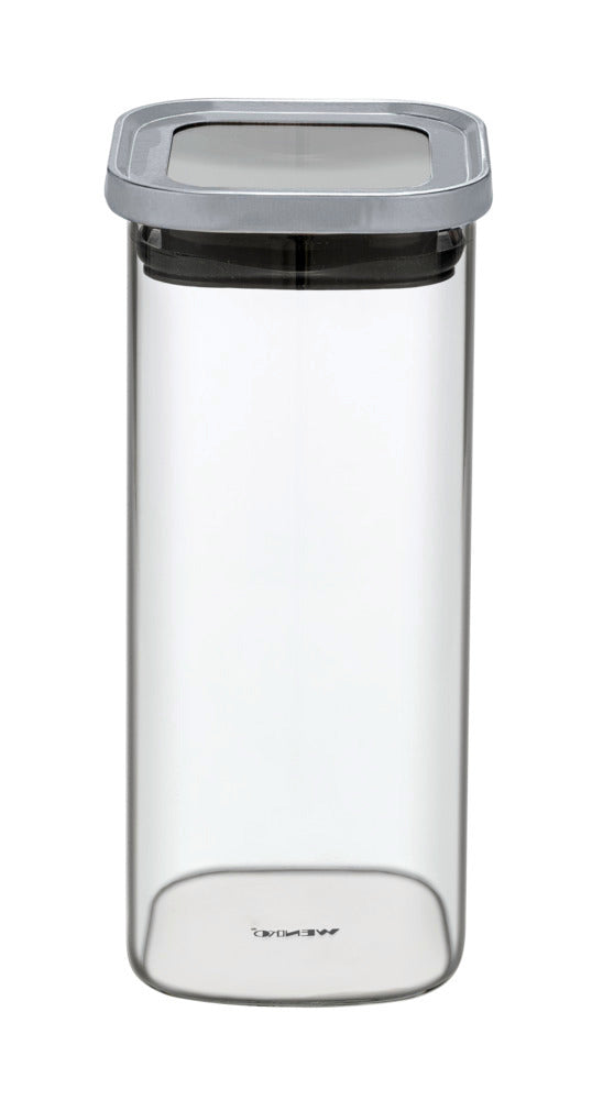 Oppbevaringsglass med lokk 1,8 L glass med silikontetning bakside
