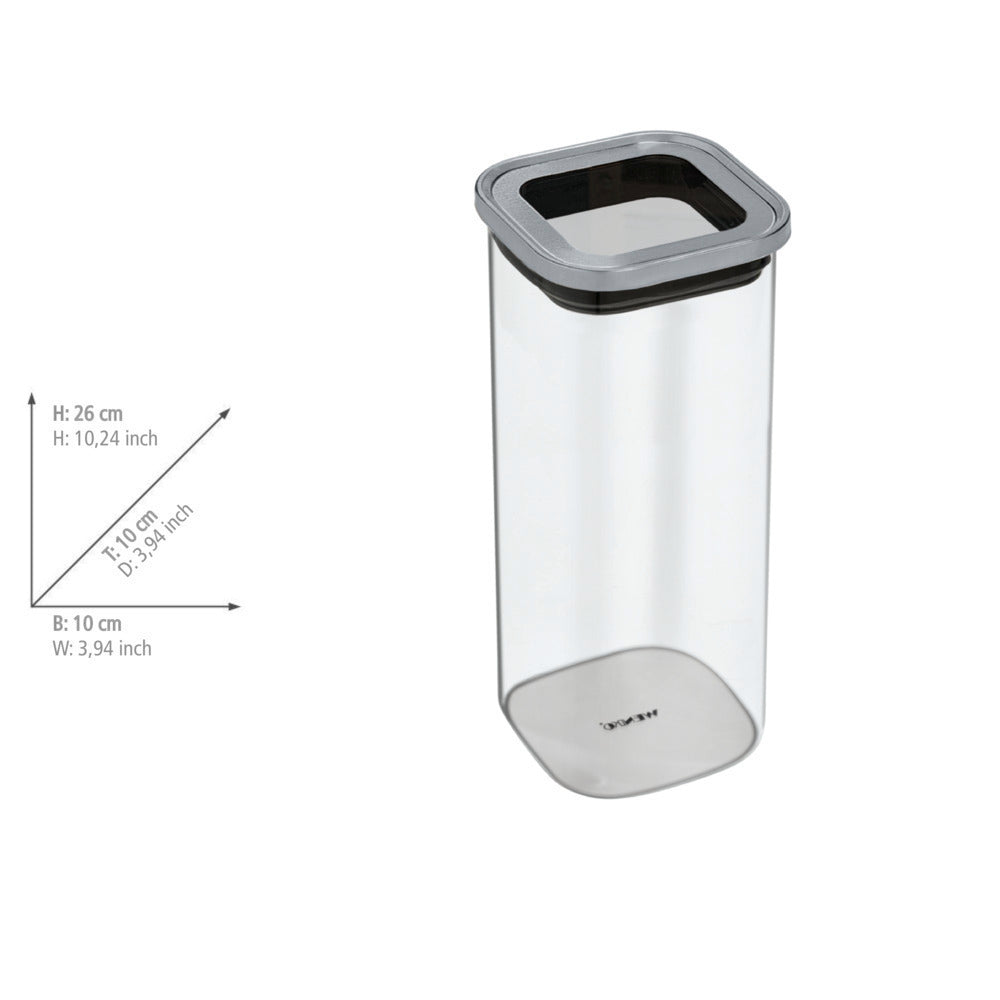 Oppbevaringsglass med lokk 1,8 L glass med silikontetning helhetlig visning