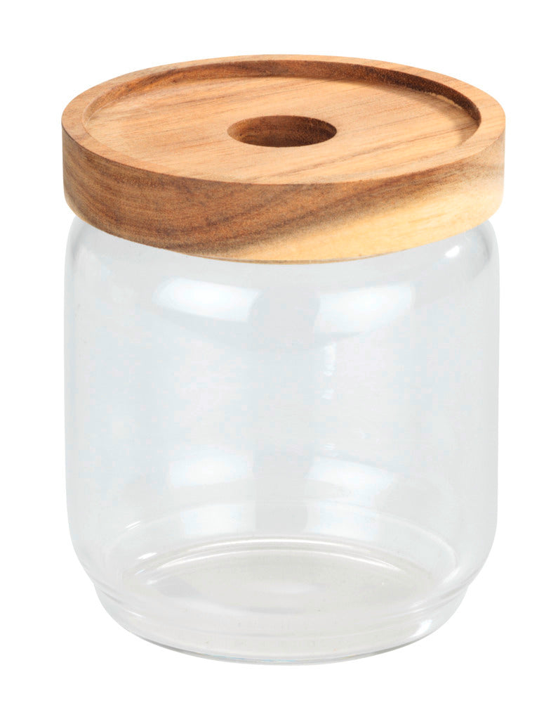 Oppbevaringsglass med lokk i akasietre 450 ml Vido - Wenko forfra