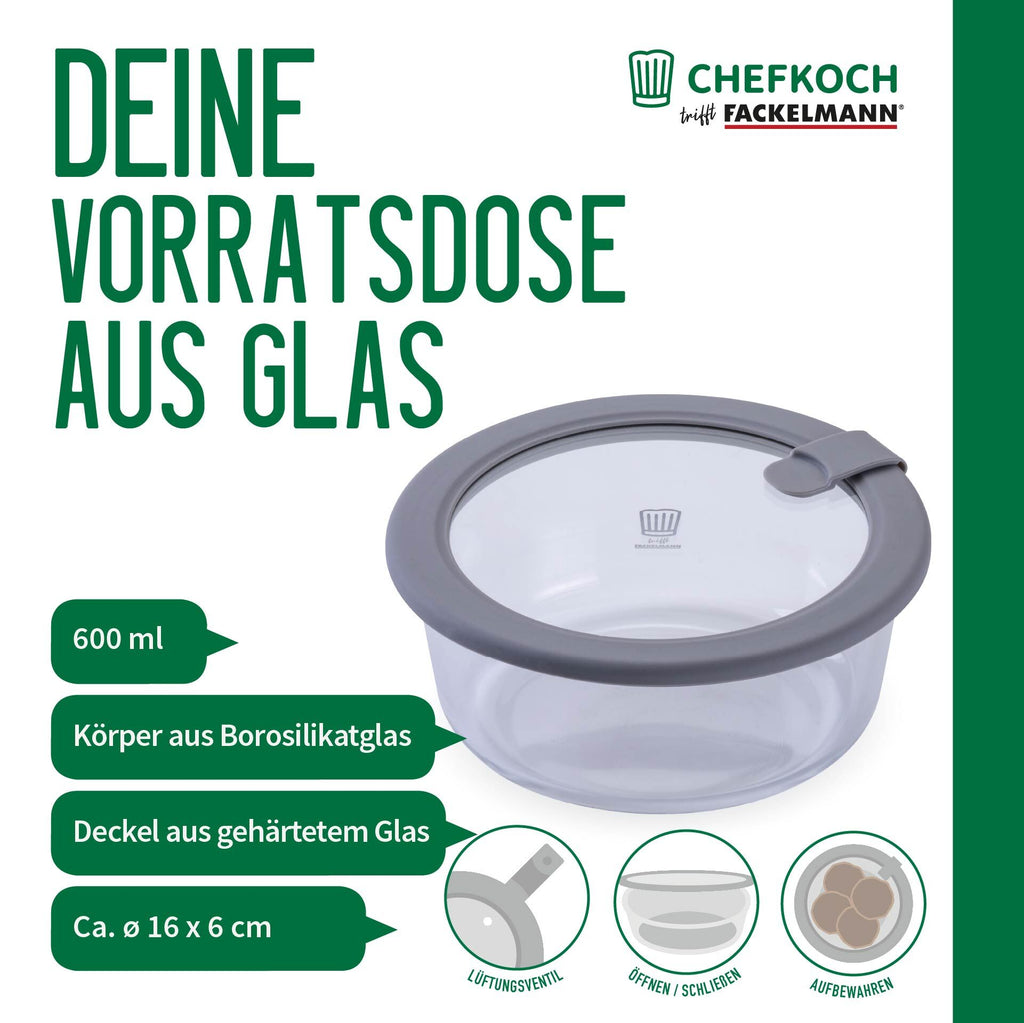 Detalj av silikonlokk på Oppbevaringsglass rund 600 ml med glasslokk