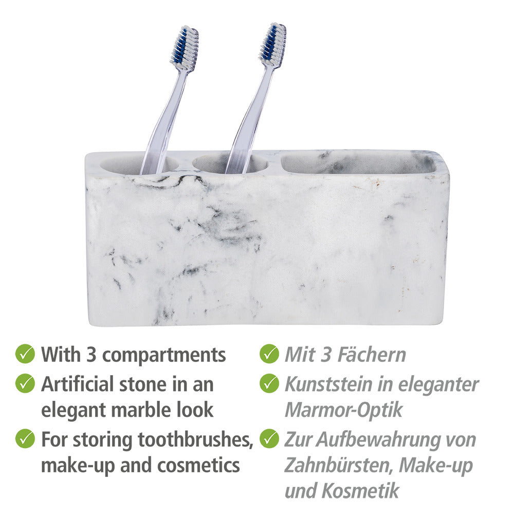 Oppbevaringsholder Desio marmor-look polyresin hvit bakside