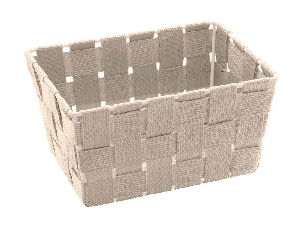 Oppbevaringskurv Adria Mini beige rektangulær plast forfra