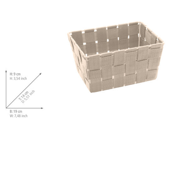 Detalj av Oppbevaringskurv Adria Mini beige rektangulær plast