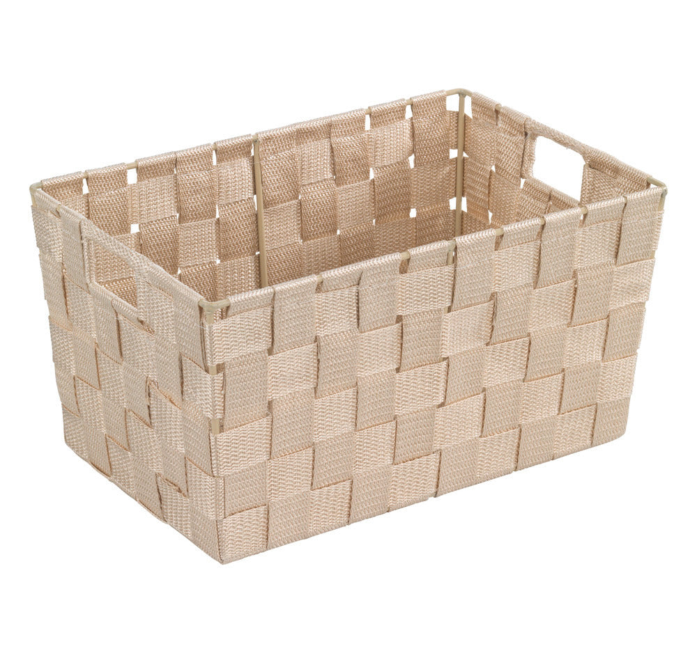 Oppbevaringskurv Adria S beige flettet plast - WENKO forfra